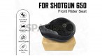 Fit For Royal Enfield Shotgun 650 Genuine Leather Front Rider Seat Black - SPAREZO